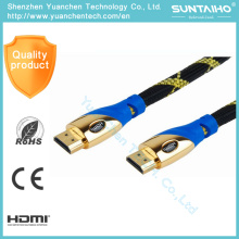 Cable de HDMI plateado oro de alta velocidad para la computadora